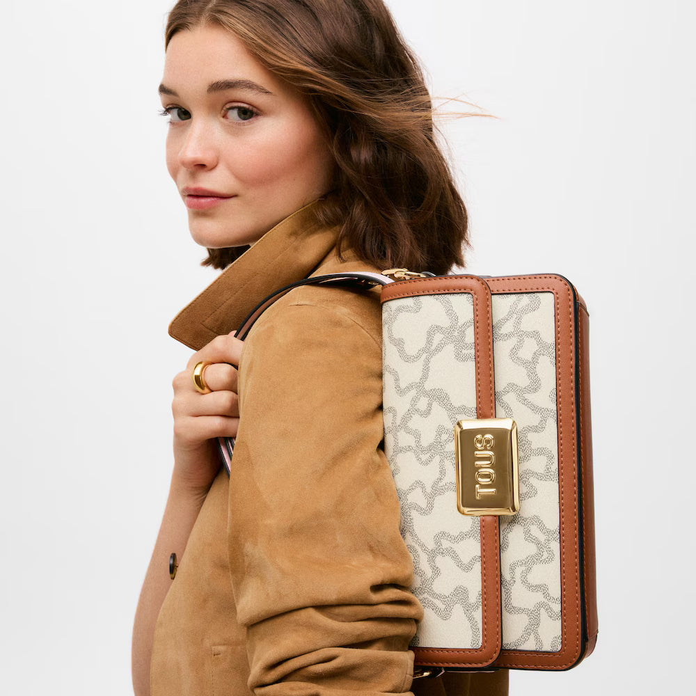 Bolso Bandolera Pequeño de la Colección Kaos Icon en Tono Beige - TOUS