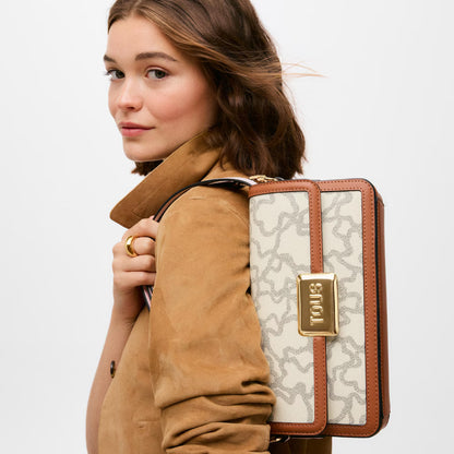 Bolso Bandolera Pequeño de la Colección Kaos Icon en Tono Beige - TOUS