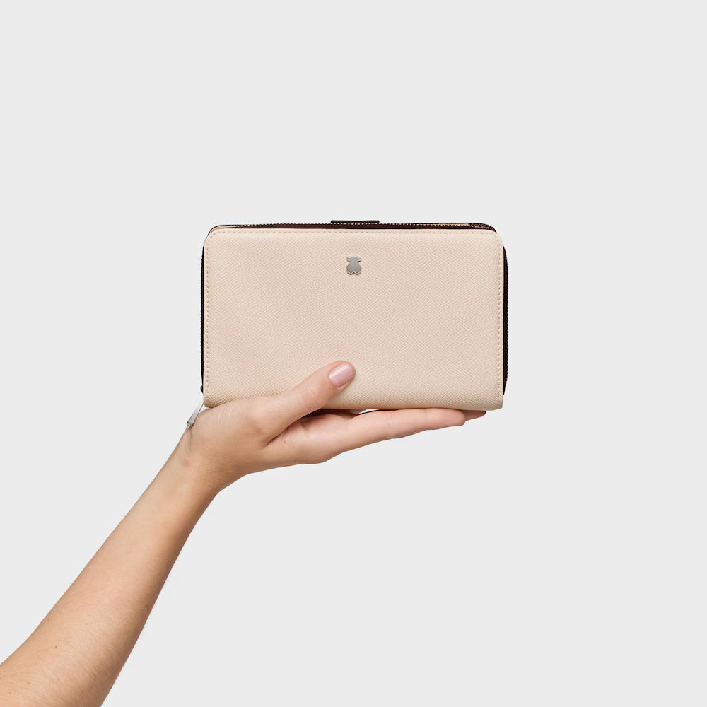 Cartera Tous Billetera m New Dubai Saffiano Tri-beige