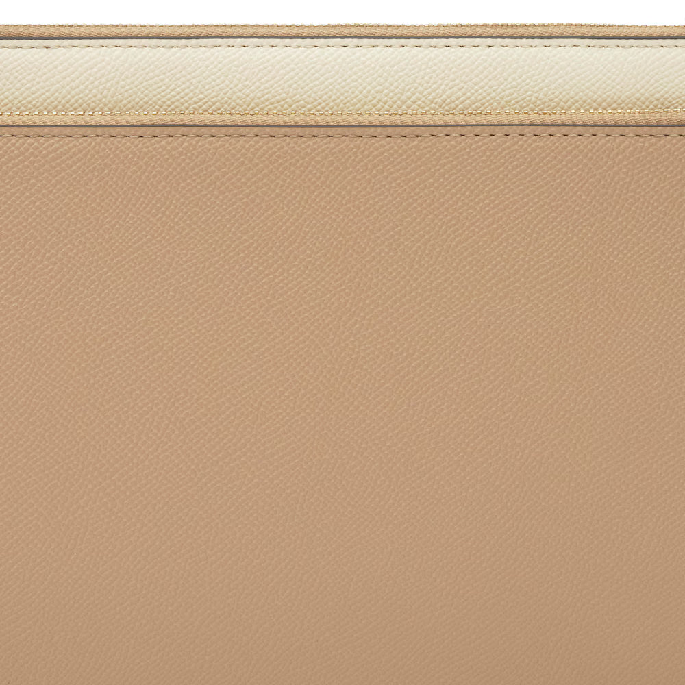 Bolso Tous Clutch Audree Saffiano beige y arena