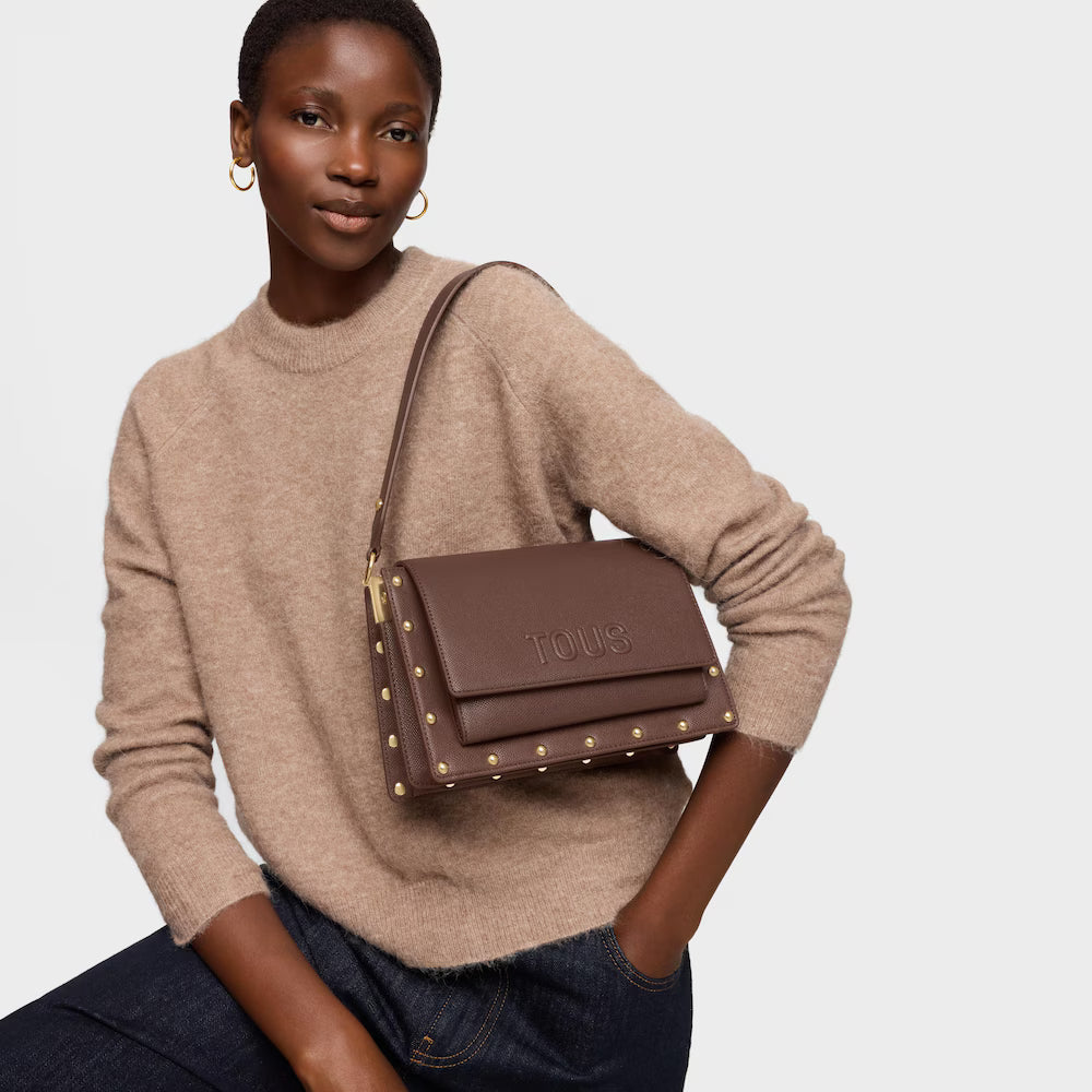 Bolso Tous Bandolera Audree studs M Marrón