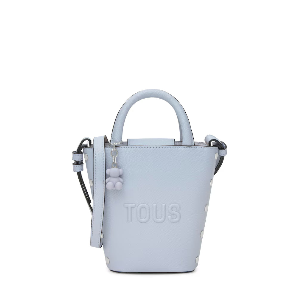 Bolso Tous mini cesta Back to basics Azul grisaceo