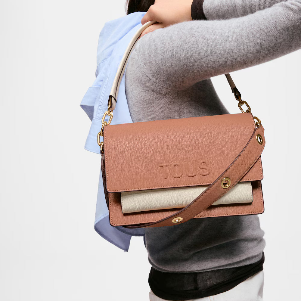 Bolso Tous Bandolera Audree  Saffiano Moca - Beige