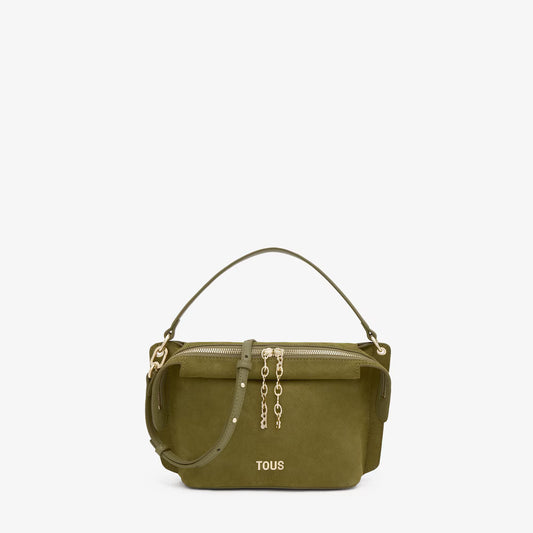 Bolso bandolera city pequeño TOUS Half Bear verde oliva