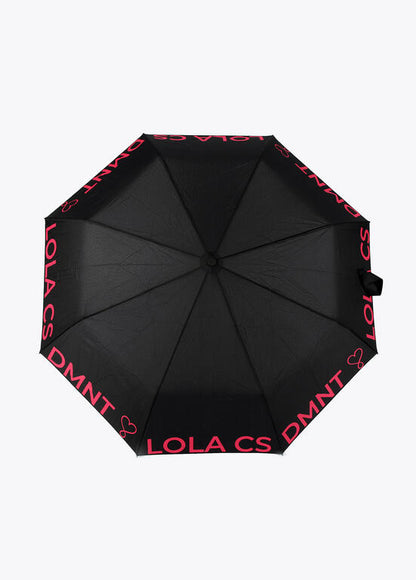 Paraguas Lola Casademunt pequeño automático logo FUCSIA