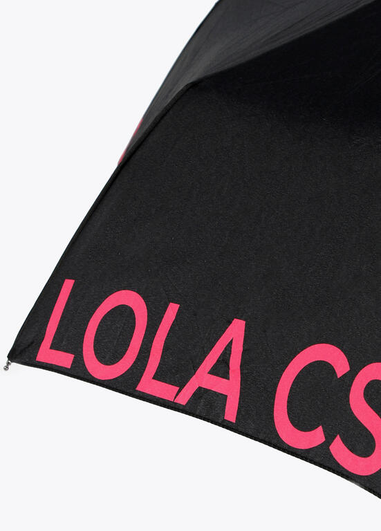 Paraguas Lola Casademunt pequeño automático logo FUCSIA