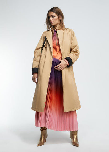 Gabardina bicolor acolchada camel talla S