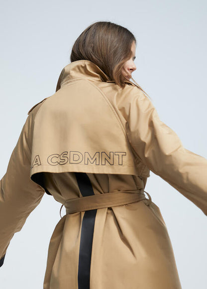 Gabardina bicolor acolchada camel talla S