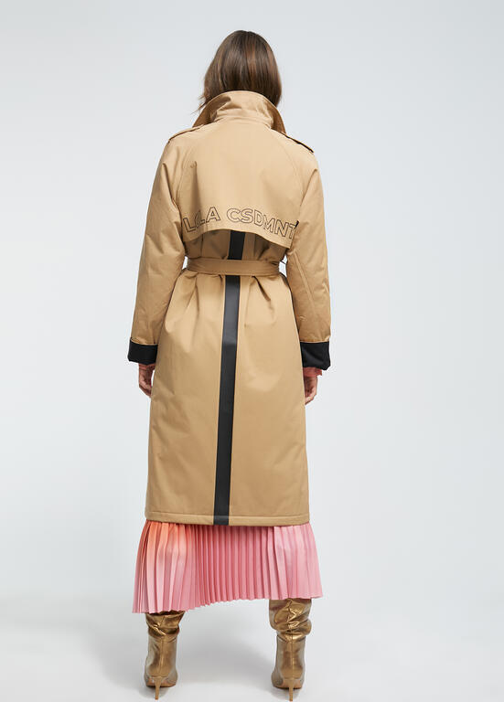 Gabardina bicolor acolchada camel talla S