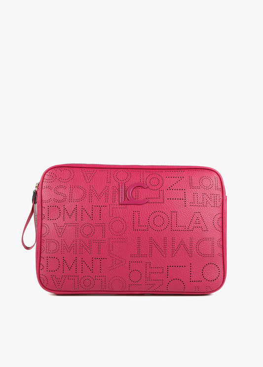 Funda Ordenador Lola Casademunt Efecto Piel Fucsia