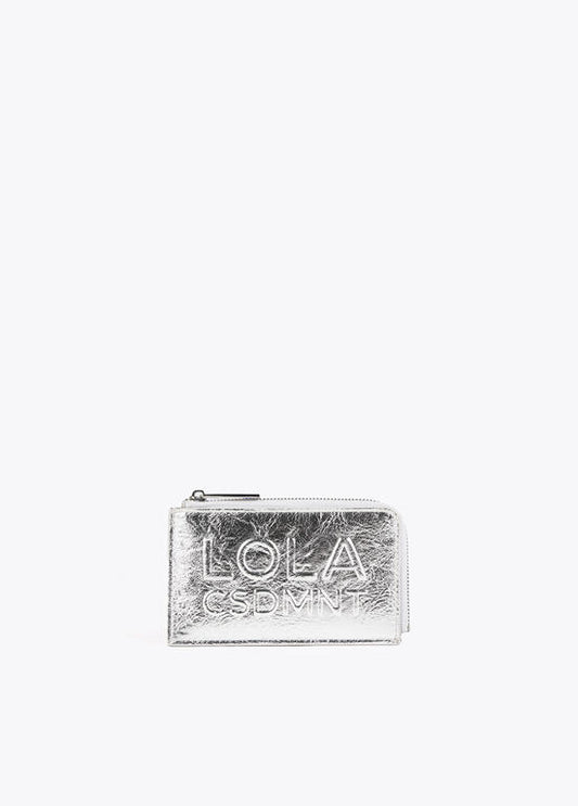 Cartera Lola Casademunt Tarjetero Metalico Plateado
