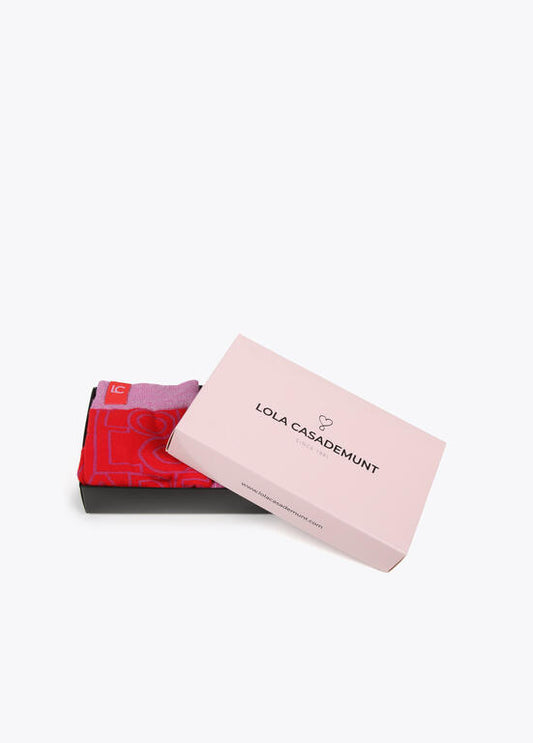 Calcetines Lola Casademunt Pack Caja 2 Calcetines Fucsia y Rojo