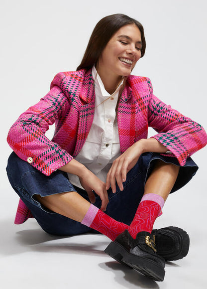 Calcetines Lola Casademunt Pack Caja 2 Calcetines Fucsia y Rojo