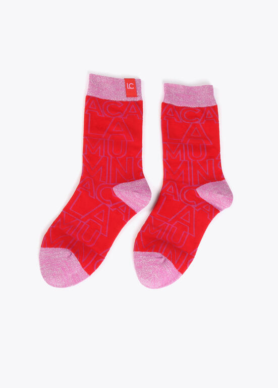 Calcetines Lola Casademunt Pack Caja 2 Calcetines Fucsia y Rojo