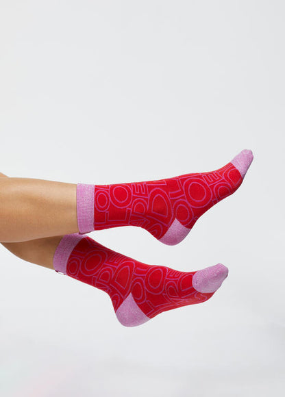 Calcetines Lola Casademunt Pack Caja 2 Calcetines Fucsia y Rojo