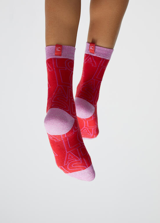 Calcetines Lola Casademunt Pack Caja 2 Calcetines Fucsia y Rojo