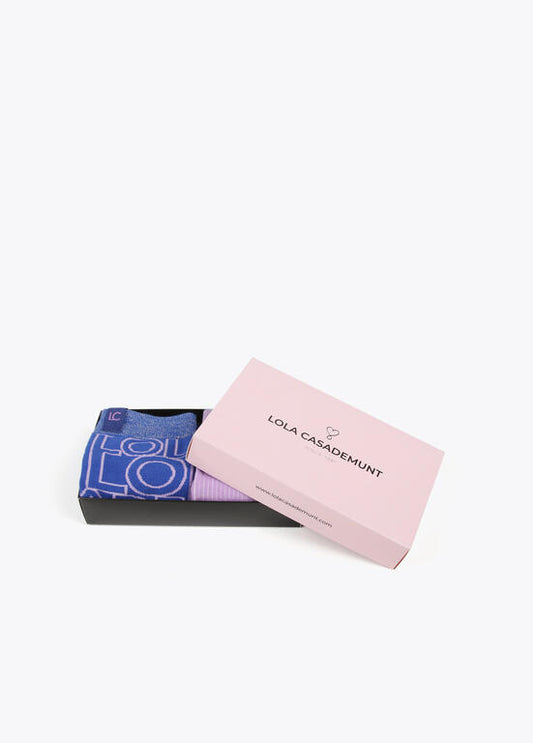 Calcetines Lola Casademunt Pack Caja 2 Calcetines Azul y Malva