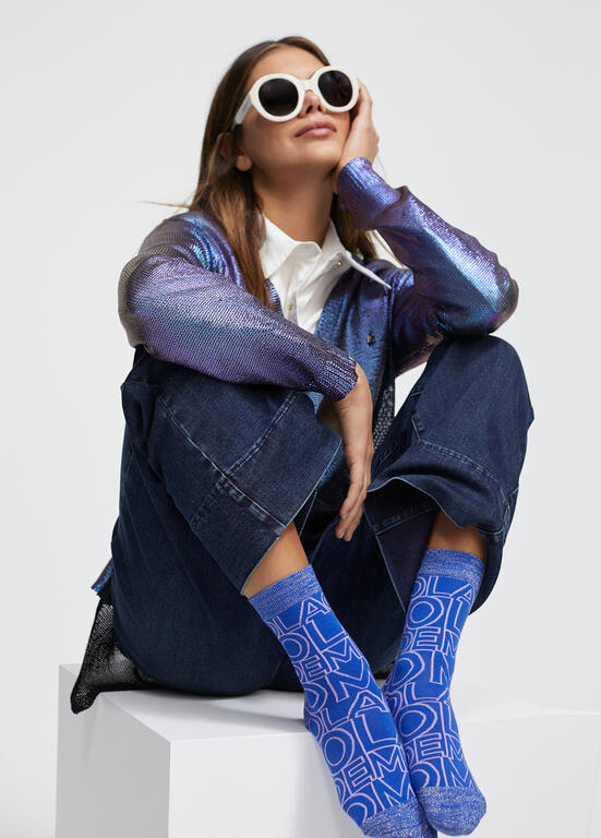 Calcetines Lola Casademunt Pack Caja 2 Calcetines Azul y Malva