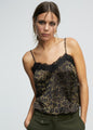Top lencero Lola Casademunt con puntilla y estampado animal