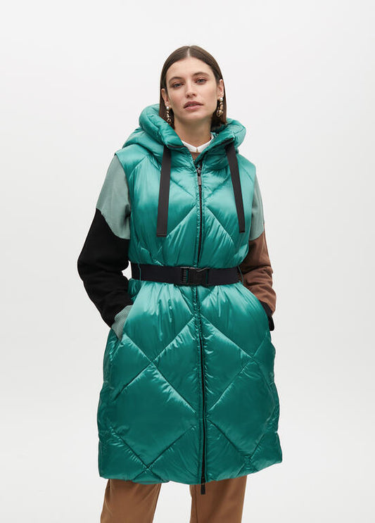 Chaleco Lola Casademunt acolchado capucha Turquesa