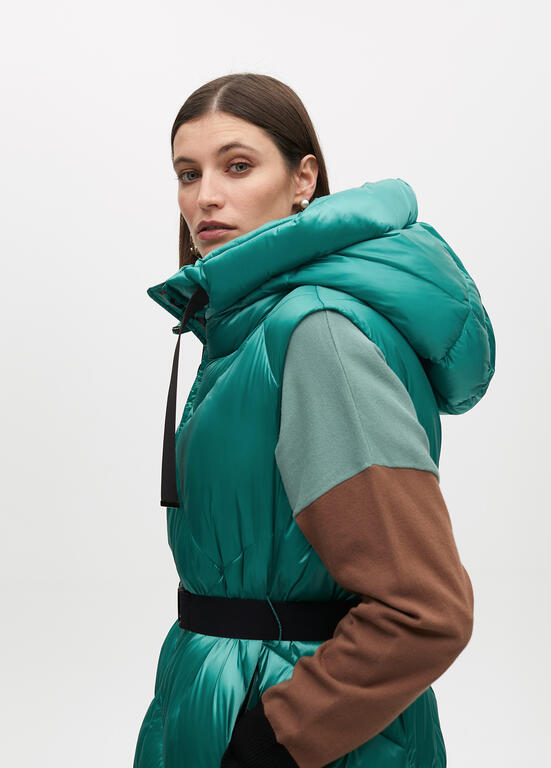 Chaleco Lola Casademunt acolchado capucha Turquesa