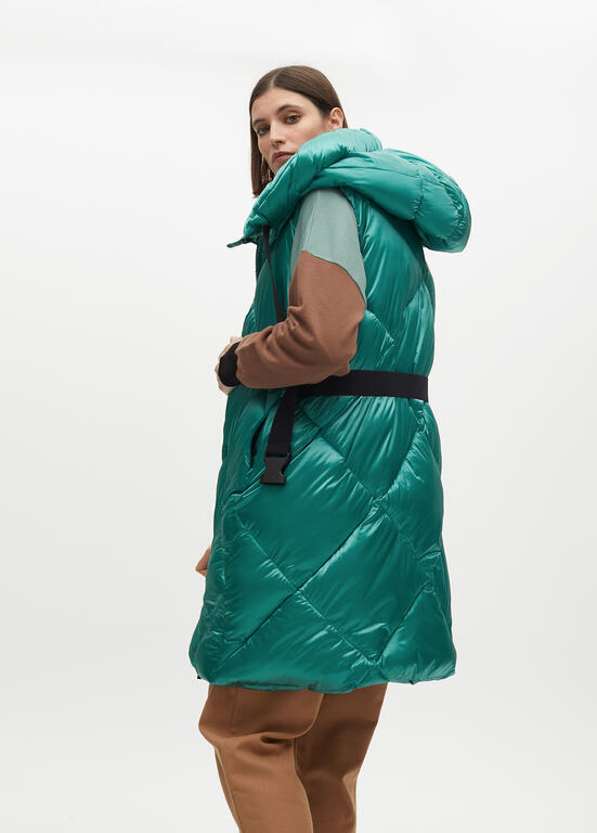 Chaleco Lola Casademunt acolchado capucha Turquesa