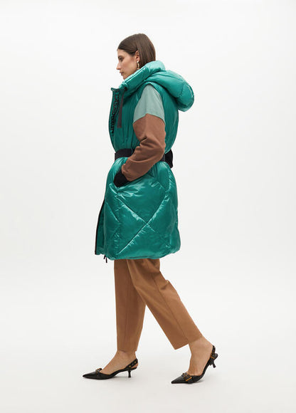 Chaleco Lola Casademunt acolchado capucha Turquesa