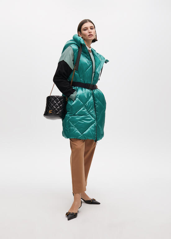Chaleco Lola Casademunt acolchado capucha Turquesa