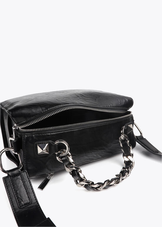 Bolso Lola Casademunt  efecto piel arrugada con detalles metálicos y tachas XL