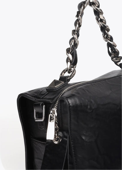 Bolso Lola Casademunt  efecto piel arrugada con detalles metálicos y tachas XL