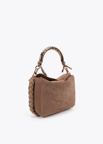 Bandolera Lola Casademunt  asa metalizada personalizada BEIGE