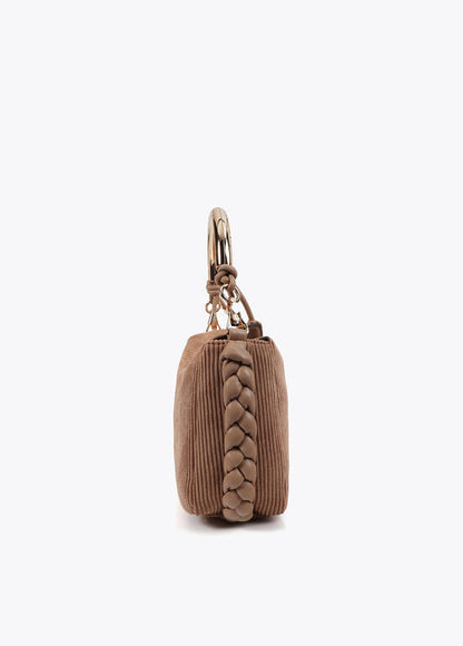 Bandolera Lola Casademunt  asa metalizada personalizada BEIGE