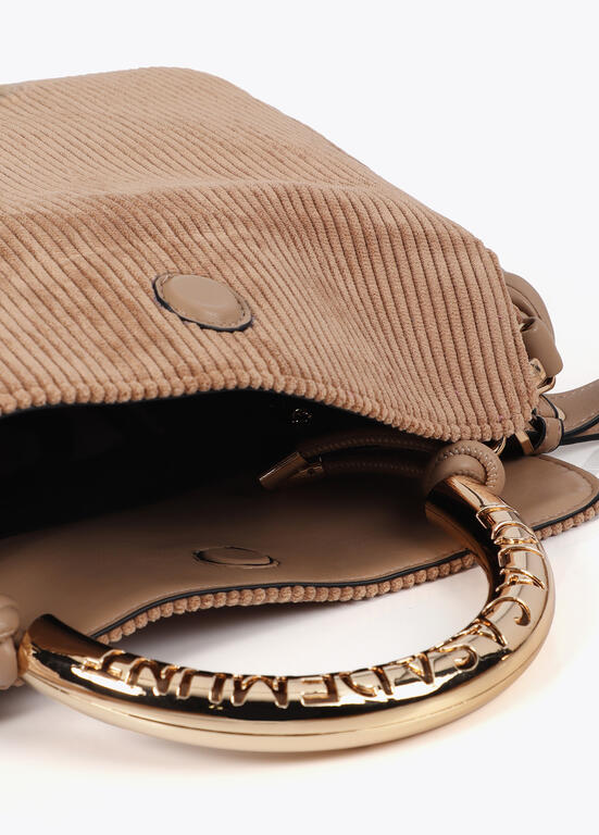 Bandolera Lola Casademunt  asa metalizada personalizada BEIGE