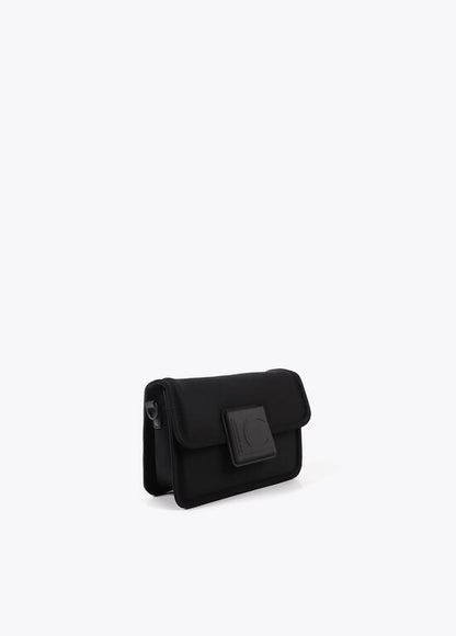 Bandolera Lola Casademunt tejido tipo neopreno con detalle de logo silicona al tono