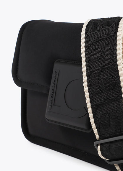 Bandolera Lola Casademunt tejido tipo neopreno con detalle de logo silicona al tono