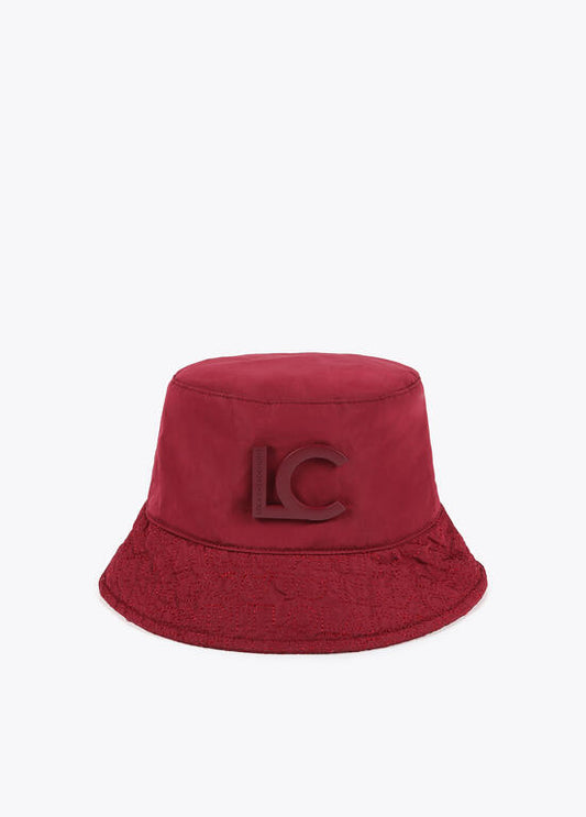 Sombrero Lola Casademunt tipo bucket logomanía Burdeos