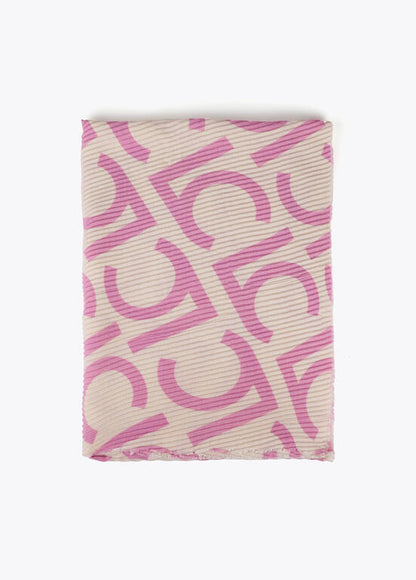 Fular Lola Casademunt Plisado bicolor LC Rosa-Crudo