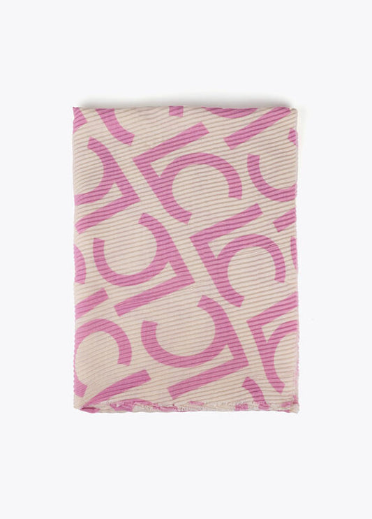 Fular Lola Casademunt Plisado bicolor LC Rosa-Crudo