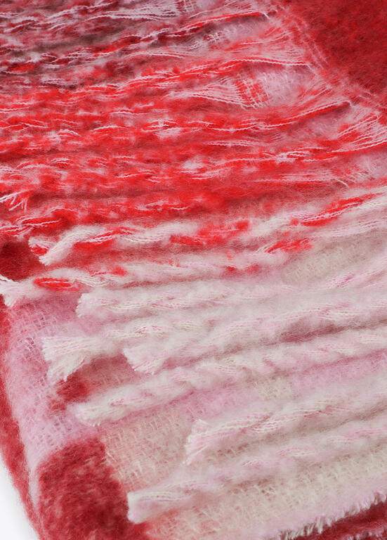 Bufanda Lola Casademunt cuadros logo grande Rojo-Crudo