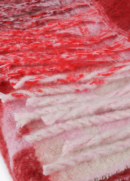 Bufanda Lola Casademunt cuadros logo grande Rojo-Crudo