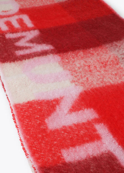Bufanda Lola Casademunt cuadros logo grande Rojo-Crudo