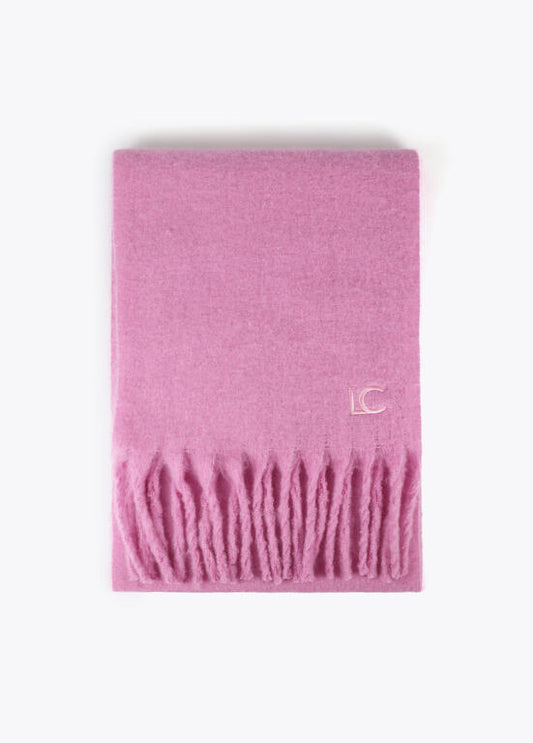 Bufanda Lola Casademunt lisa flecos Rosa