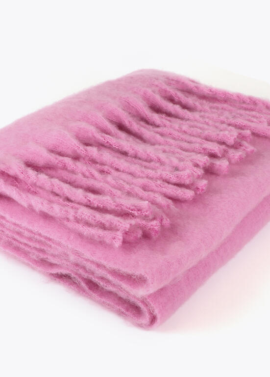 Bufanda Lola Casademunt lisa flecos Rosa