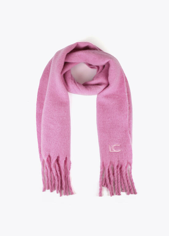 Bufanda Lola Casademunt lisa flecos Rosa