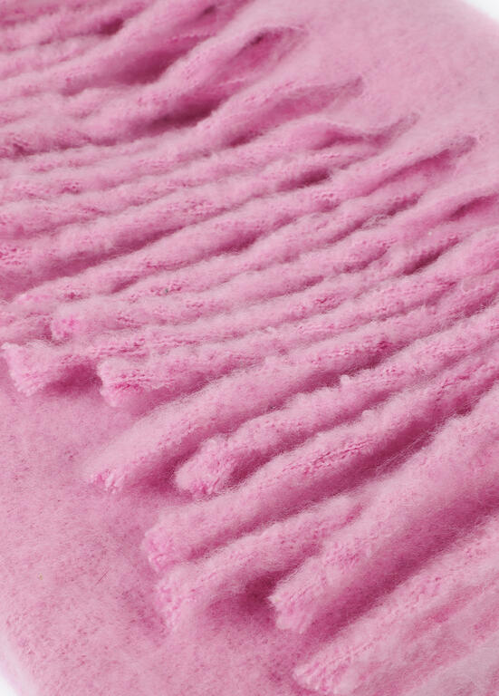 Bufanda Lola Casademunt lisa flecos Rosa