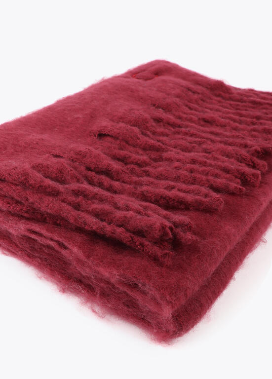 Bufanda Lola Casademunt lisa flecos Burdeos