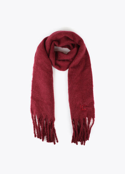 Bufanda Lola Casademunt lisa flecos Burdeos