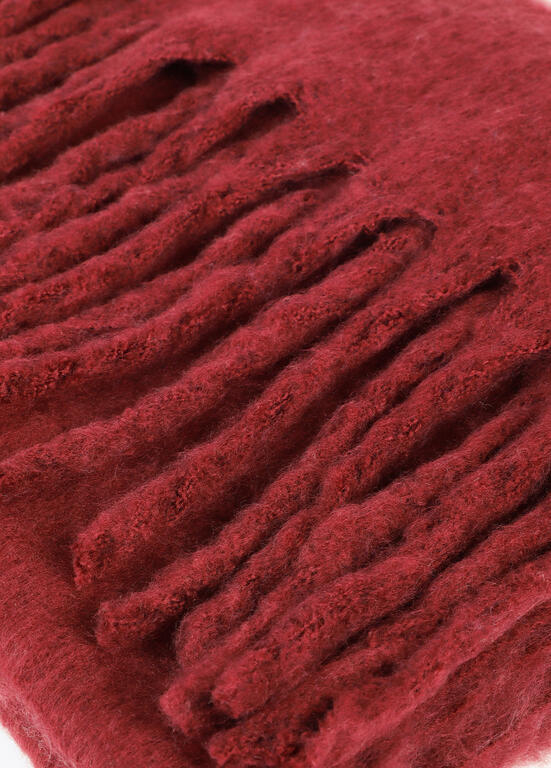 Bufanda Lola Casademunt lisa flecos Burdeos