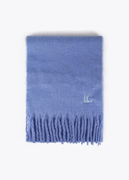 Bufanda Lola Casademunt lisa flecos Azul
