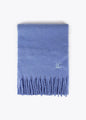 Bufanda Lola Casademunt lisa flecos Azul